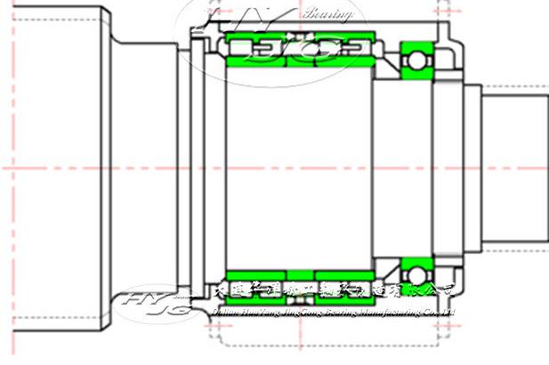 工作輥驅動端軸承裝置(深溝球軸承+四列圓柱滾子軸承
