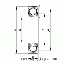 FAG深溝球軸承 S6201-2RSR, 根據 DIN 625-1 標準的主要尺寸, 耐腐蝕保護，兩側唇密封