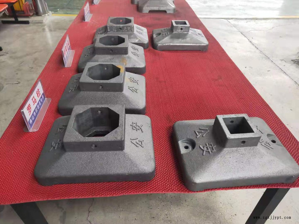鑫盛源鑄鐵護欄底座 底盤長寬高可以定做交通隔離墩 各種口徑帶字 模具實型鑄造